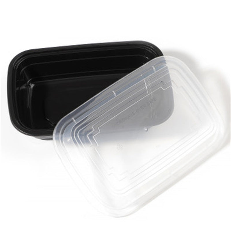 32 oz Rectangle Black Container with Lids 150 pcs/case$32.99