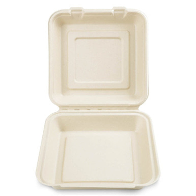 9" Clamshell Takeout Containers Natural-PFAS FREE 200 pcs $33.99