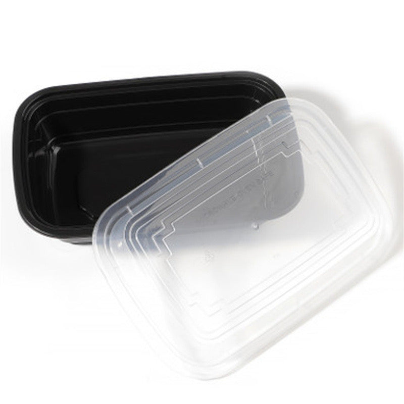 38 oz Rectangular Microwavable Black Containers with Clear Lids [150/Case] $38.99