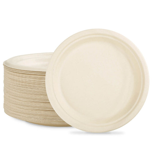 9" Fiber plate White PFAS FREE 500 pcs $48.99