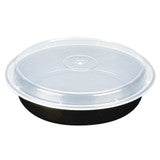 24 oz Round Black Container with Lids 150 pcs/case $28.99