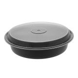 16 oz Round Black Container with Lid 150 pcs/case $24.99