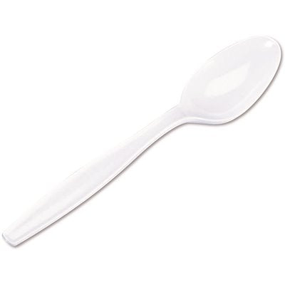 Disposable Heavy Duty White Soup Spoon 1000 pcs/box $19.99