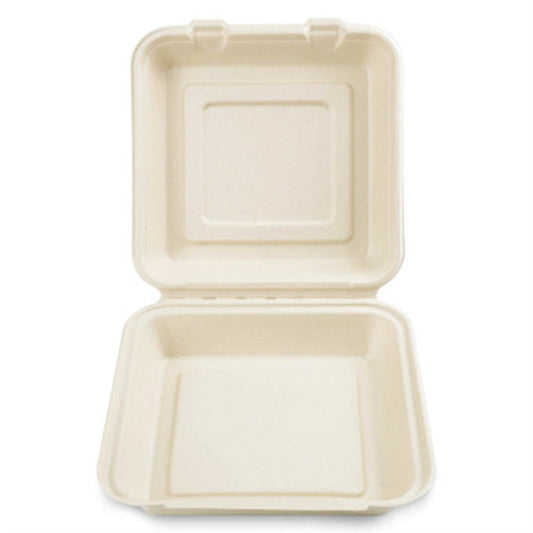 9" Clamshell Takeout Containers Natural-PFAS FREE 200 pcs $48.99