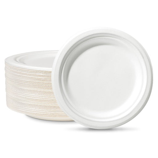 7" Disposable Wedding Plates Heavy Duty Natural White [1000 pcs] $48.99