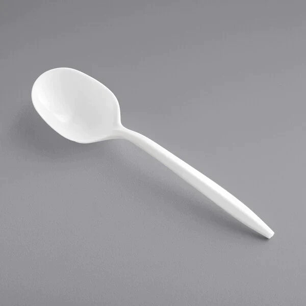 Disposable Heavy Duty White Soup Spoon 1000 pcs/box $19.99